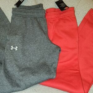 2PAIRS Of Boy’s NWT Under Armour Straight Leg Fleece Pants M